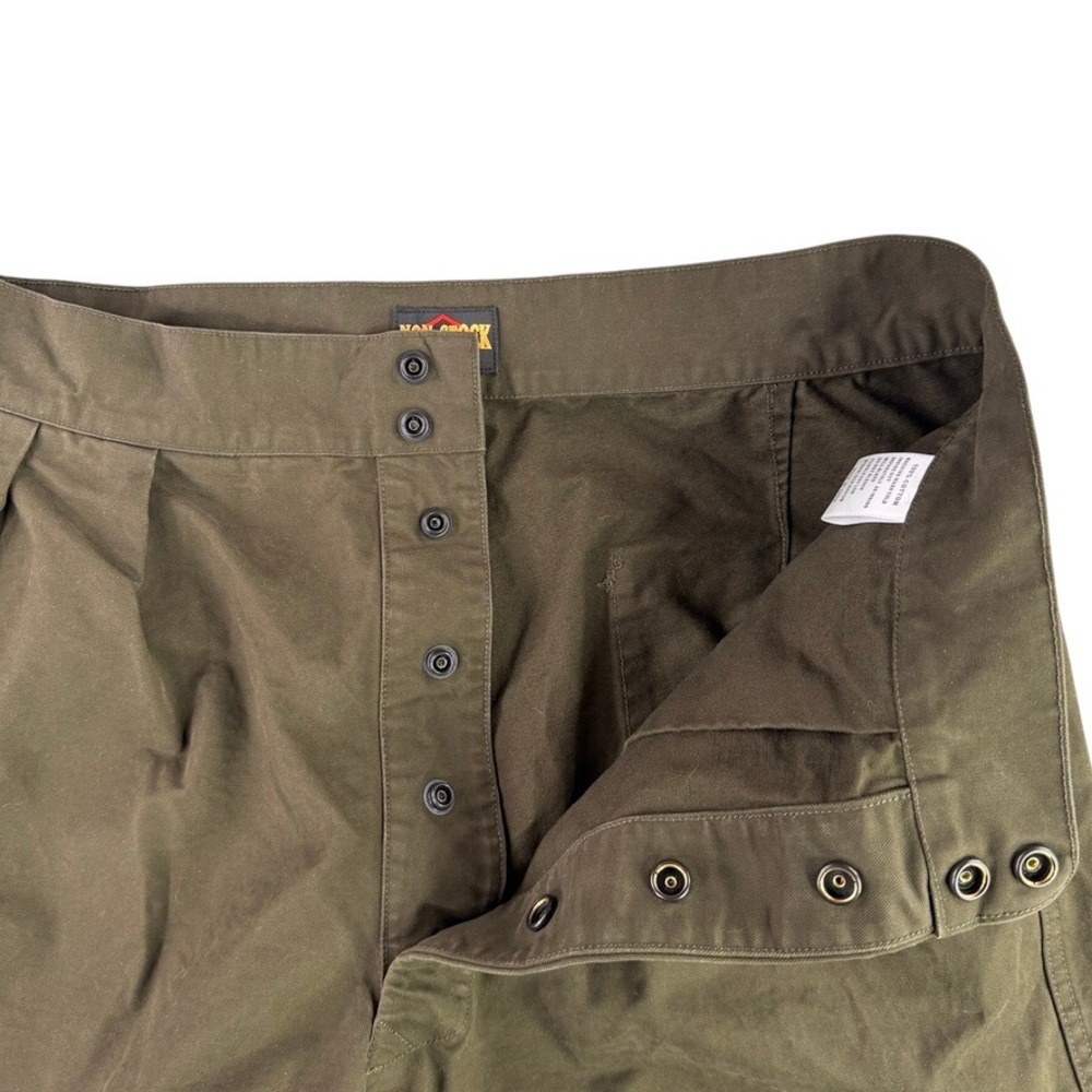 Non Stock French Army M-52 Chinos Mens 34x30 Green Pleated Wide Leg Workwear OG